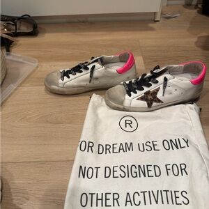 Golden Goose sneakers with hot pink and leopard star